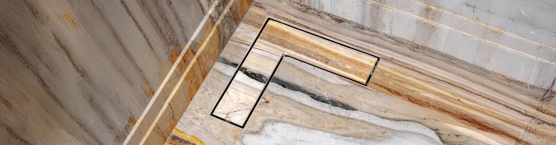 Corner Marble/Tile Insert Shower Channel